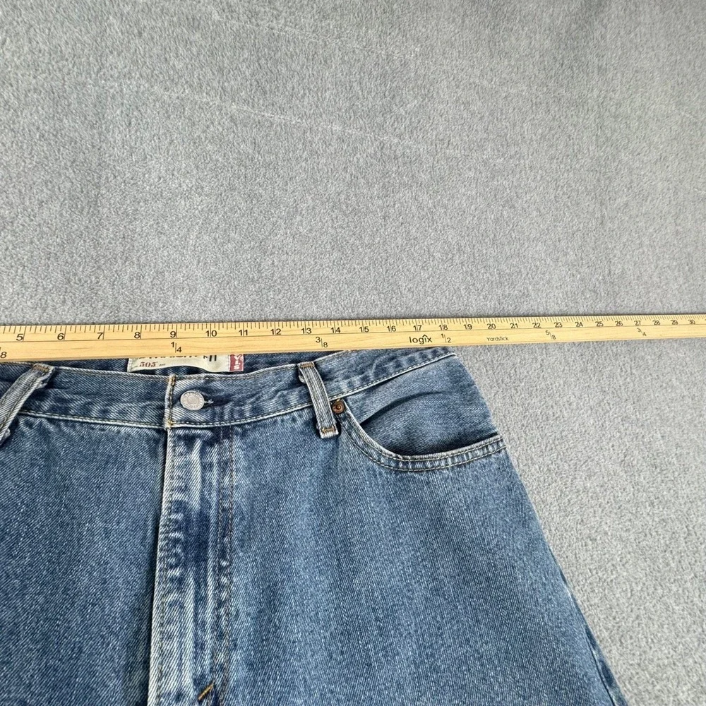 Levis 505 Jeans Mens 36x32 Blue Straight Red Tab Medium Wash Denim Pants Y2K VTG